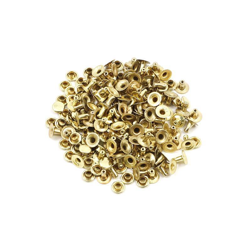 Single Cap Rivets 7x7mm - 100pcs / Brass - Bladepoint