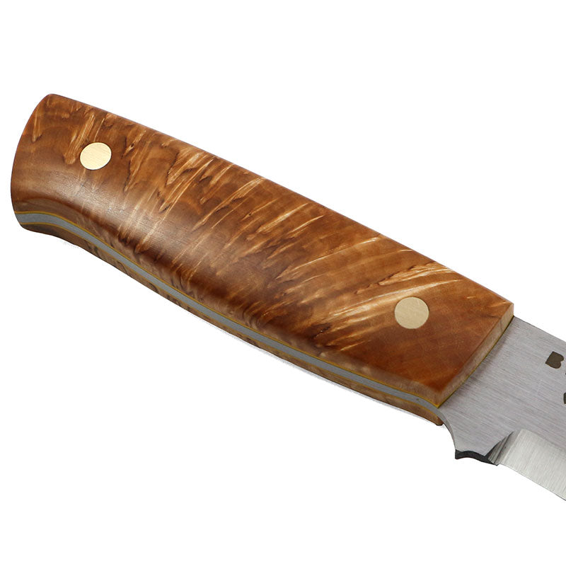 Bladepoint Oskoreia Knife / Stabilized Curly Birch X-Cut