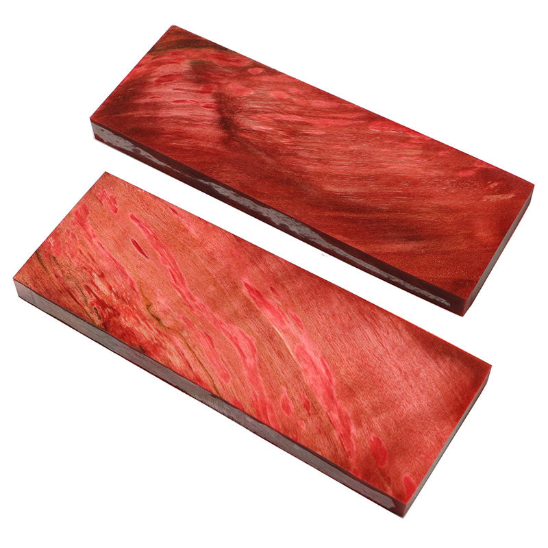 Stabilized Spalted Birch Burl Scales / Carmine - Unique #55